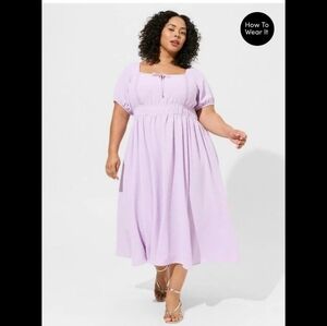 Lavender Midi Dress Torrid New With Tags Size 1 Plus Size